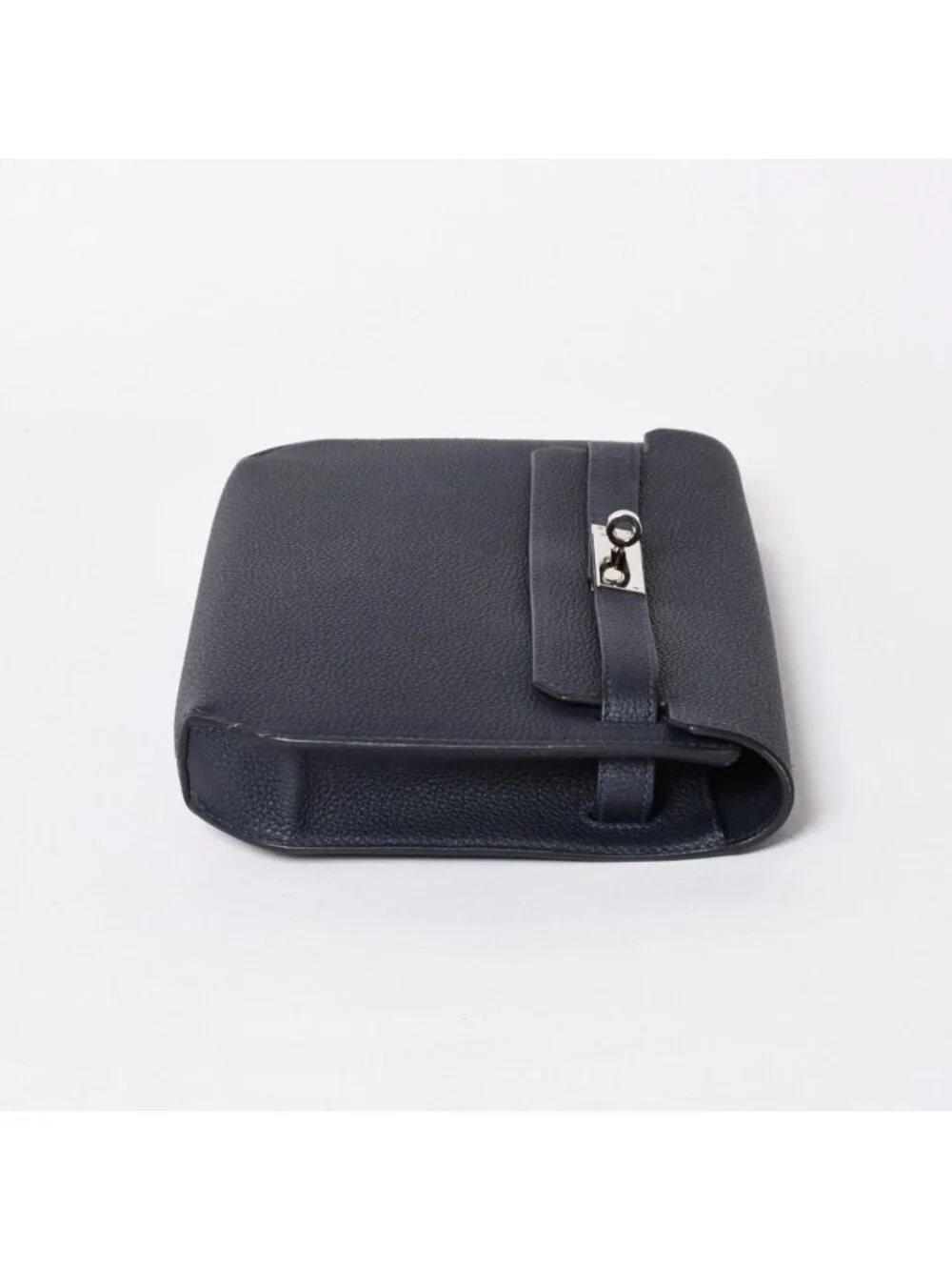 Hermes Clutch Kelly Depeches 25 Bleu Nuit Silver